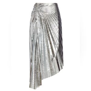 A.L.C. Tori Faux Leather Pleated Asymmetric Skirt